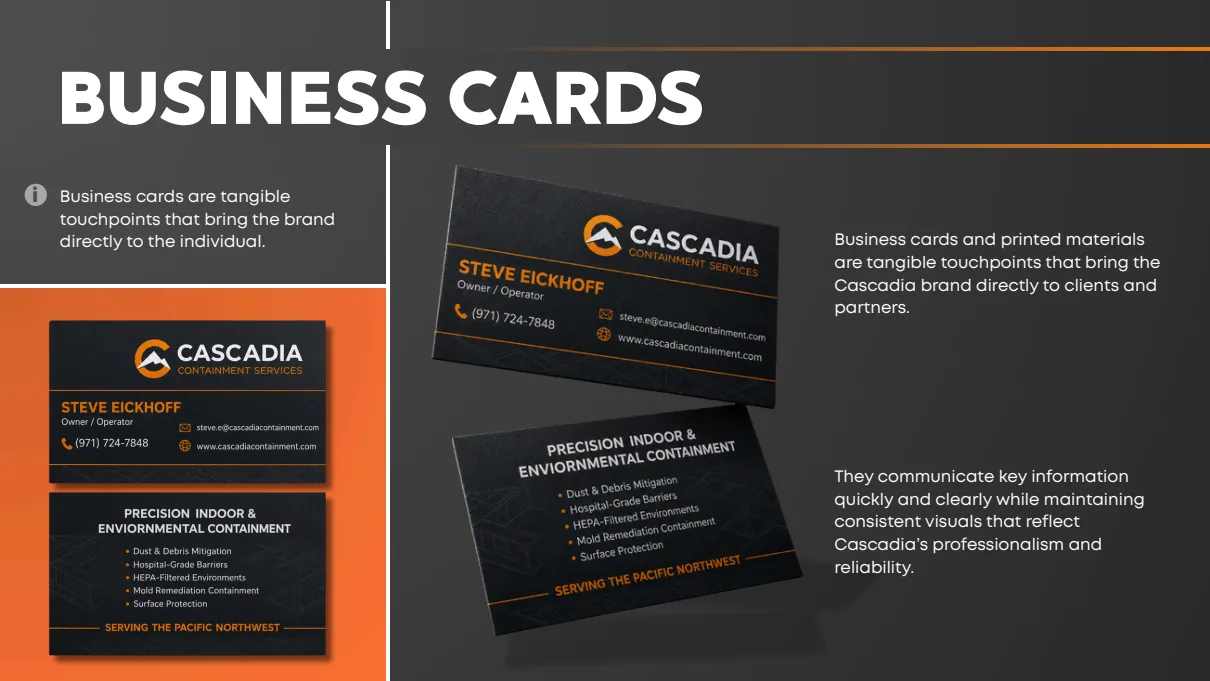 Cascadia business card design